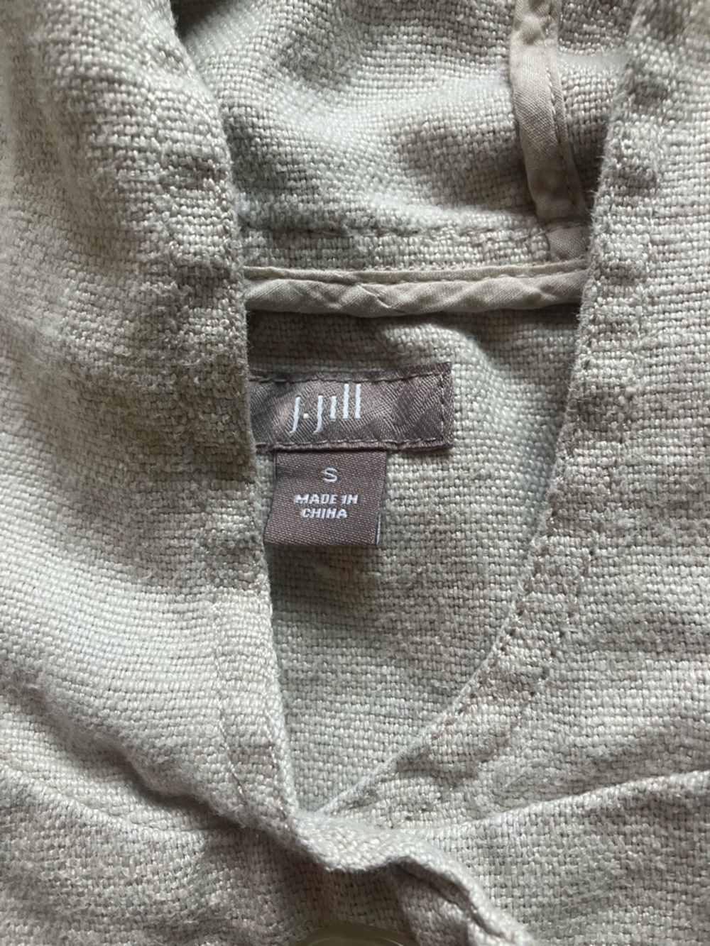 J Jill Lagenlook Hemp Jacket Natural Fiber Swing Beige S - Picture 3 of 5
